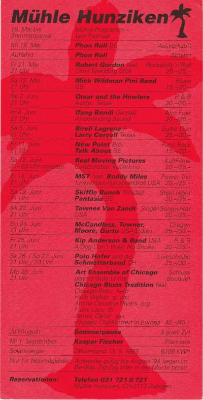Poster &middot; Robert Gordon & Chris Spedding &middot; Mühle Hunziken